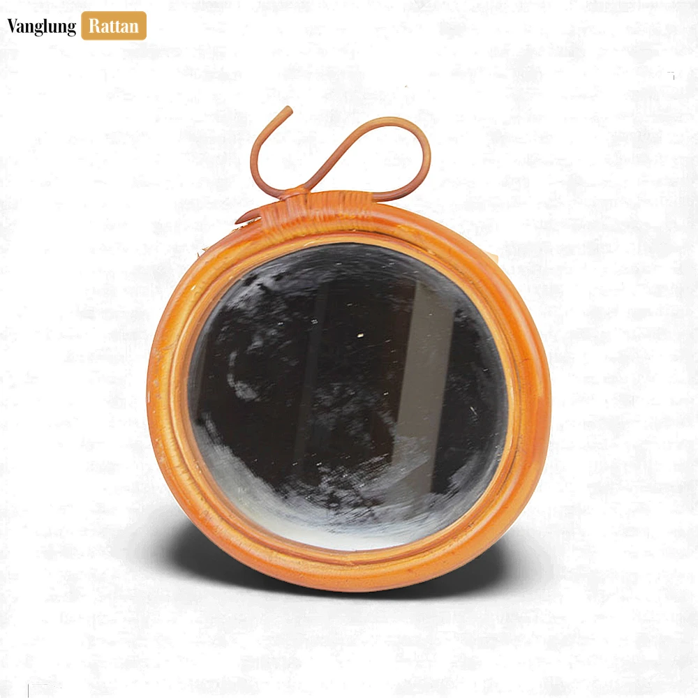 Handcrafted Bamboo Circle Mirror - Sustainable Vanity Accent for Bathroom Décor - DC0325003-2.webp