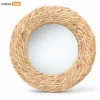 Handcrafted Chunky Braided Mirror - Natural Braided Fiber Home Decor Accent - DC0825014-1.webp