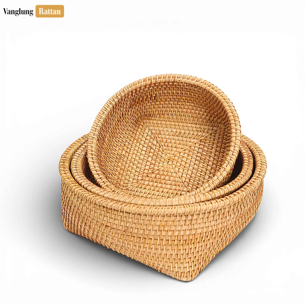 Eco-friendly Handwoven Natural Straw Rattan Serving Bow - TW01BL0034N - ✨ Product Highlights