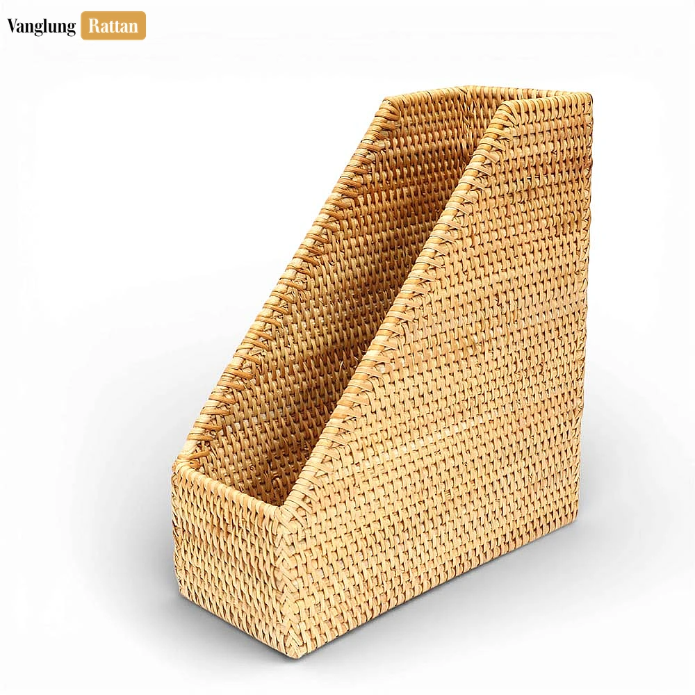Handcrafted Slanted Rattan Desk Organizer - Sustainable Stationery Storage for Office Use - ST23005 - 🏆 Why Choose VanglungRattan?