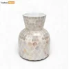 Mother of Pearl Scallop Vase - Blush & White Mosaic Christmas Centerpiece - DCVA25003-1.webp