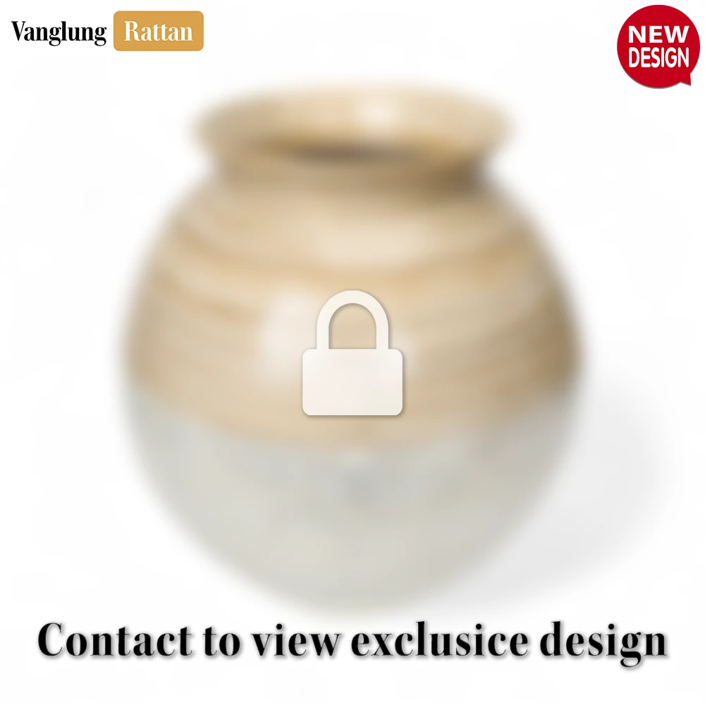 Natural Bamboo & Pearl Shell Inlay Vessel - Rustic Glam Christmas Holiday - DCVA25011-1.webp