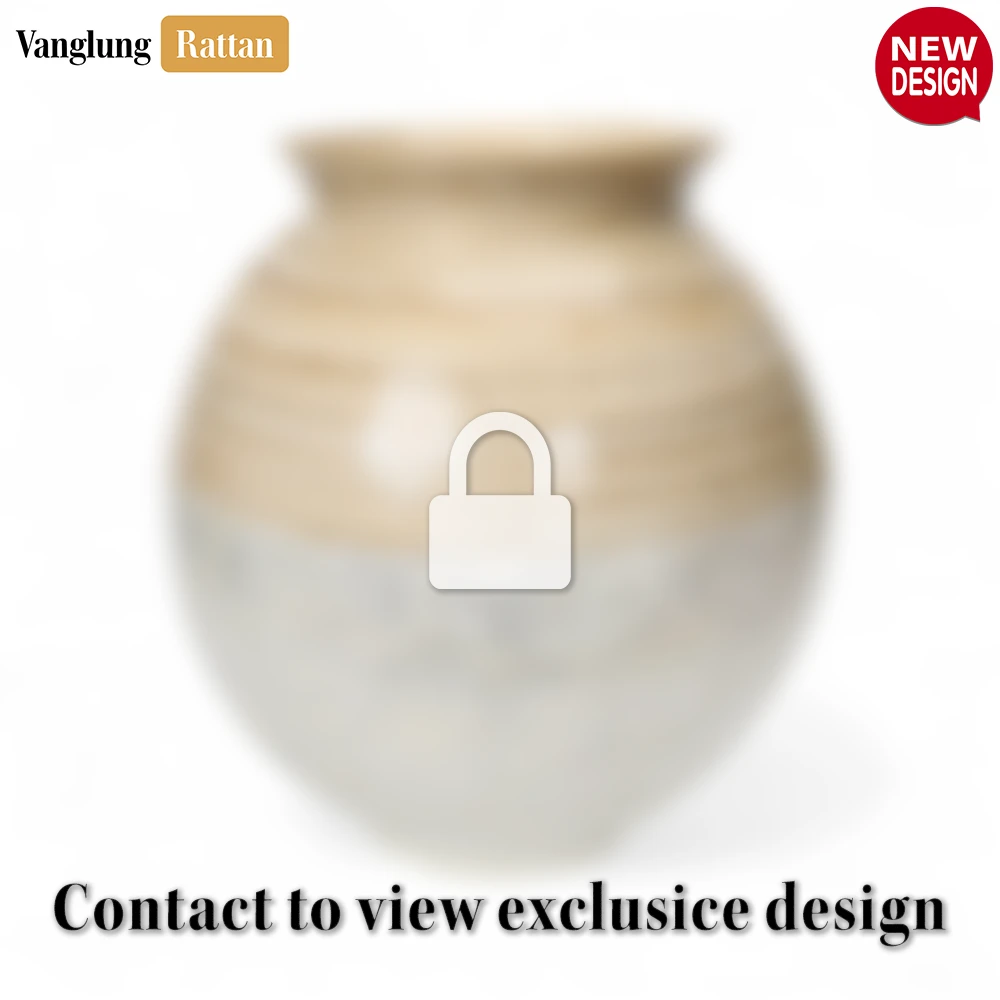 Natural Bamboo & Pearl Shell Inlay Vessel - Rustic Glam Christmas Holiday - DCVA25011-2.webp