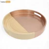Round Coiled Bamboo Serving Tray - Modern Copper & Natural Color-Block Design-STRO061001CU-1.webp