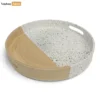 Round Coiled Bamboo Serving Tray - Modern Marble & Natural Color-Block Design-STRO061001MA-1.webp
