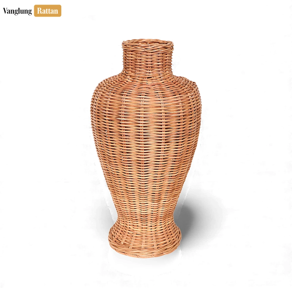 Rustic Core Rattan Bottle Vase - Narrow Neck Christmas Branch Holder - DCVA26004 - ✨ Product Highlights