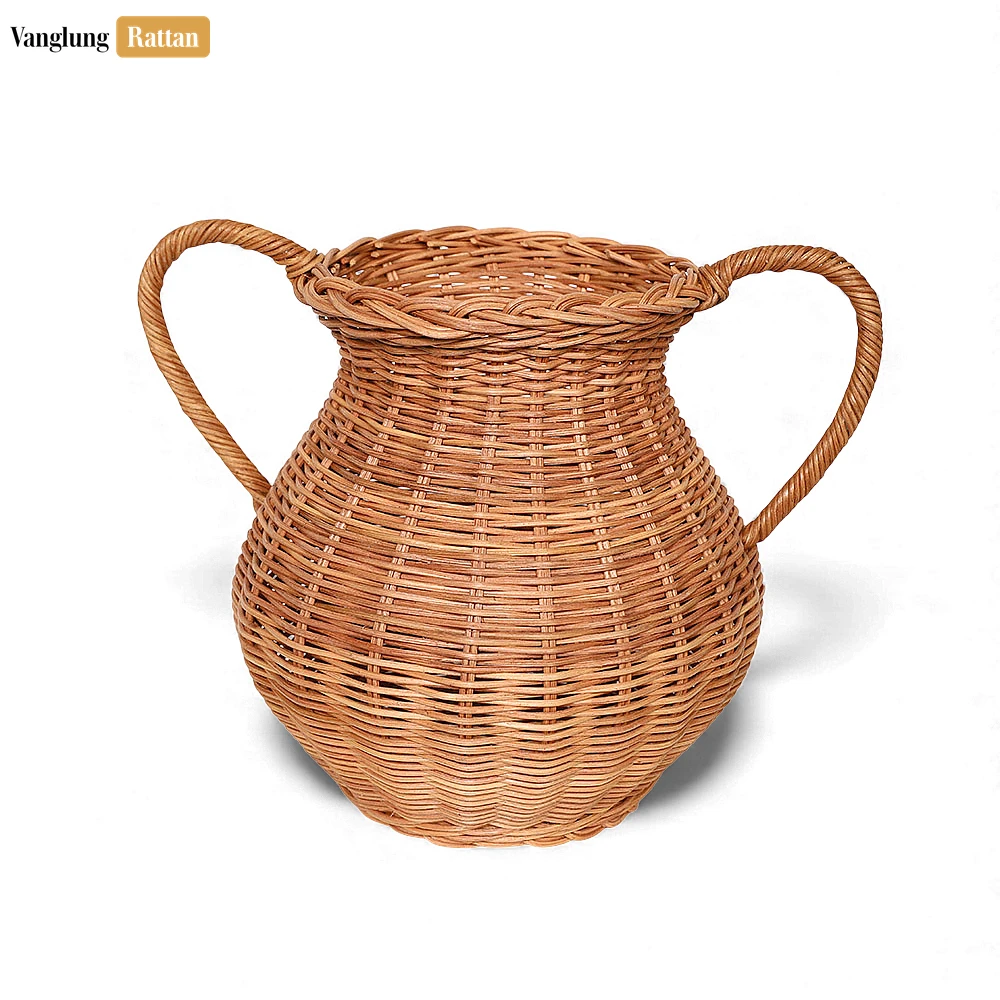 Rustic Core Rattan Christmas Vase - Woven Urn with Handles for Winter Greenery - DCVA26001 - 🎯 Applications