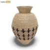 Rustic Woven Vase with Geometric Pattern - New Year's Statement Décor - DVCA270002-1.webp