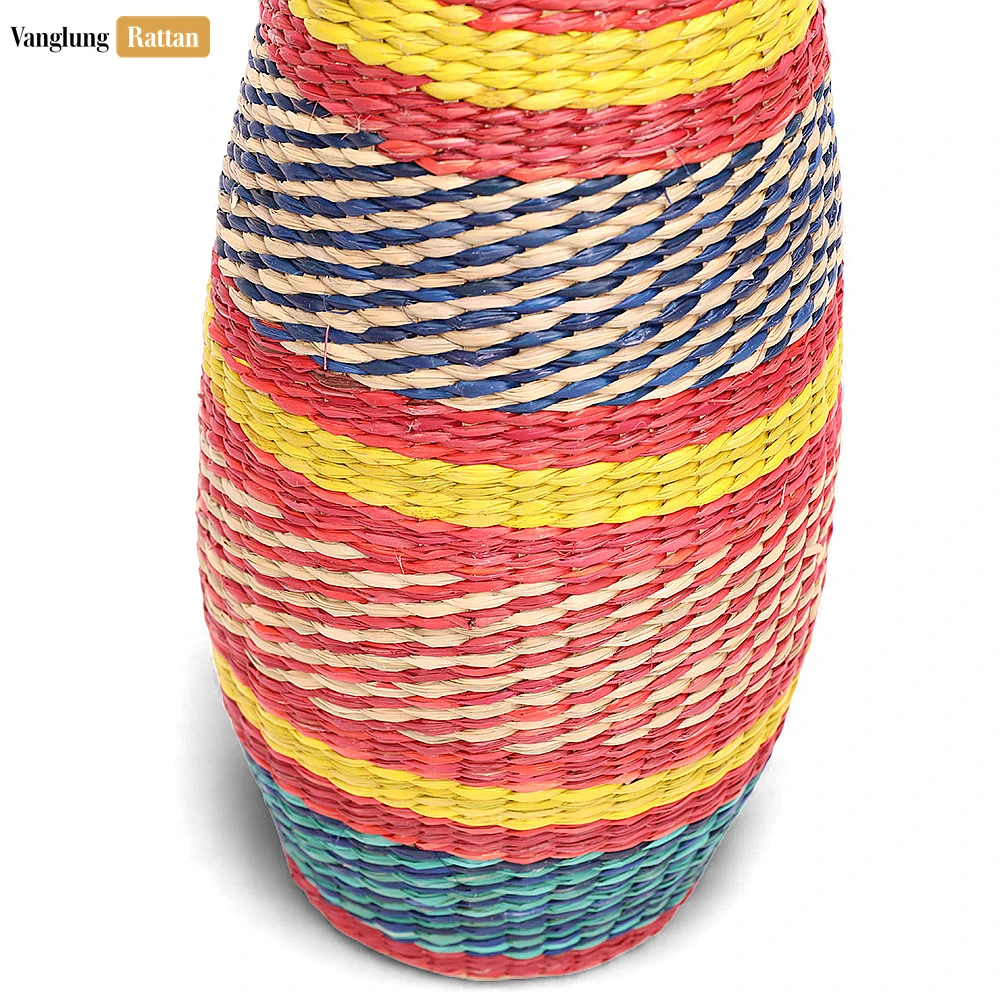 Tall Colorful Seagrass Vase - Festive Holiday Table Accent - DCVA27006-2.webp