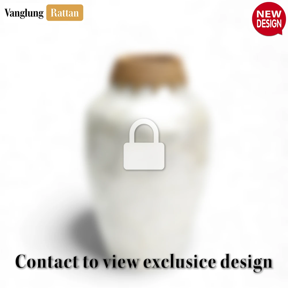 Tall Woven Bamboo Bottle Vase - Natural Fiber Christmas Decor Accent - DCVA25010-1.webp