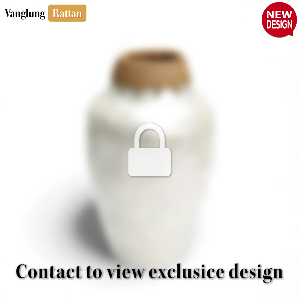 Tall Woven Bamboo Bottle Vase - Natural Fiber Christmas Decor Accent - DCVA25010-2.webp