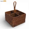 Bamboo Tableware Cutlery Holder - Portable Woven Caddy for Outdoor Dining Use - TWH05009-1.webp