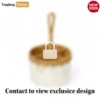 Handcrafted Round Shell Mosaic Utensil Holder - Sustainable Rattan Flatware Organizer for Kitchen Use - TWR01000-1.webp