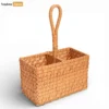 Light Woven Utensil Caddy with Carrying Handle - Eco-Friendly Tableware Storage for Meal Use - TWH05011-1.webp