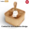 Natural Bamboo Rattan Cutlery Basket with Handle - Sustainable Light Wood Flatware Organizer for Kitchen Use - TWH05007-1.webp