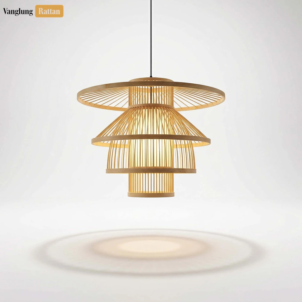 B2B Sustainable Bamboo Lampshade - Pagoda Sculptural Lighting for Resort and Cafe Use - LAB260110 - 🏮 B2B Sustainable Bamboo Lampshade - Pagoda Sculptural Lighting for Resort and Cafe Use - LAB260110