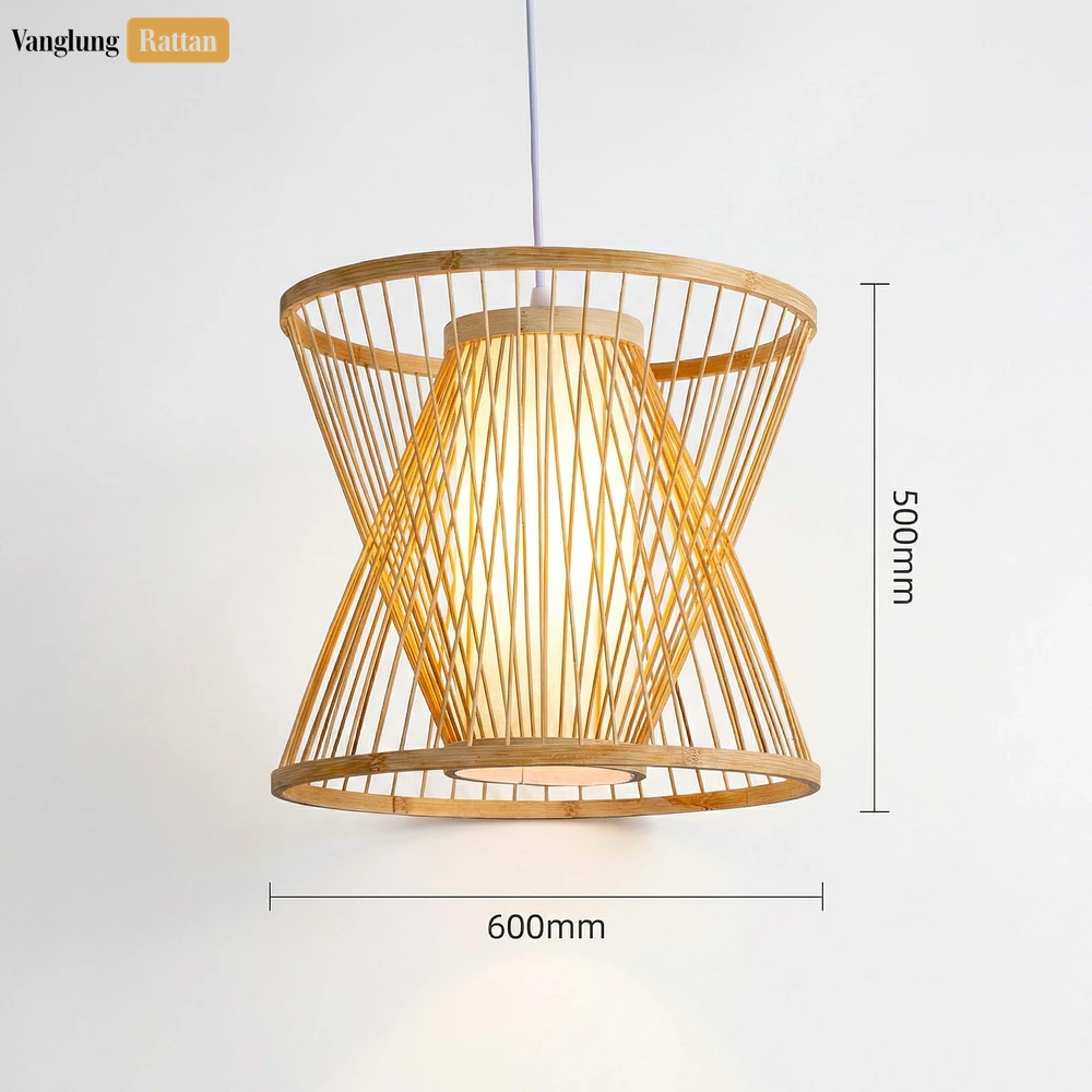 Bulk X-Shaped Bamboo Light Shade - Modern Slatted Pendant for Professional Hospitality Use - LAB260113 - ✨ Product Highlights