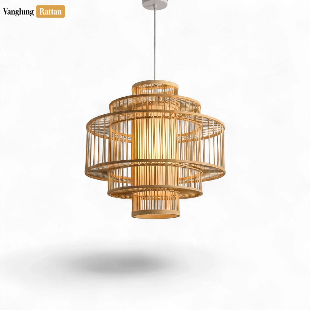 Wholesale Tiered Bamboo Lampshade - Architectural Pendant Shade for Hotel and Restaurant Use - LAB260111 - 🏮 Wholesale Tiered Bamboo Lampshade - Architectural Pendant Shade for Hotel and Restaurant Use - LAB260111