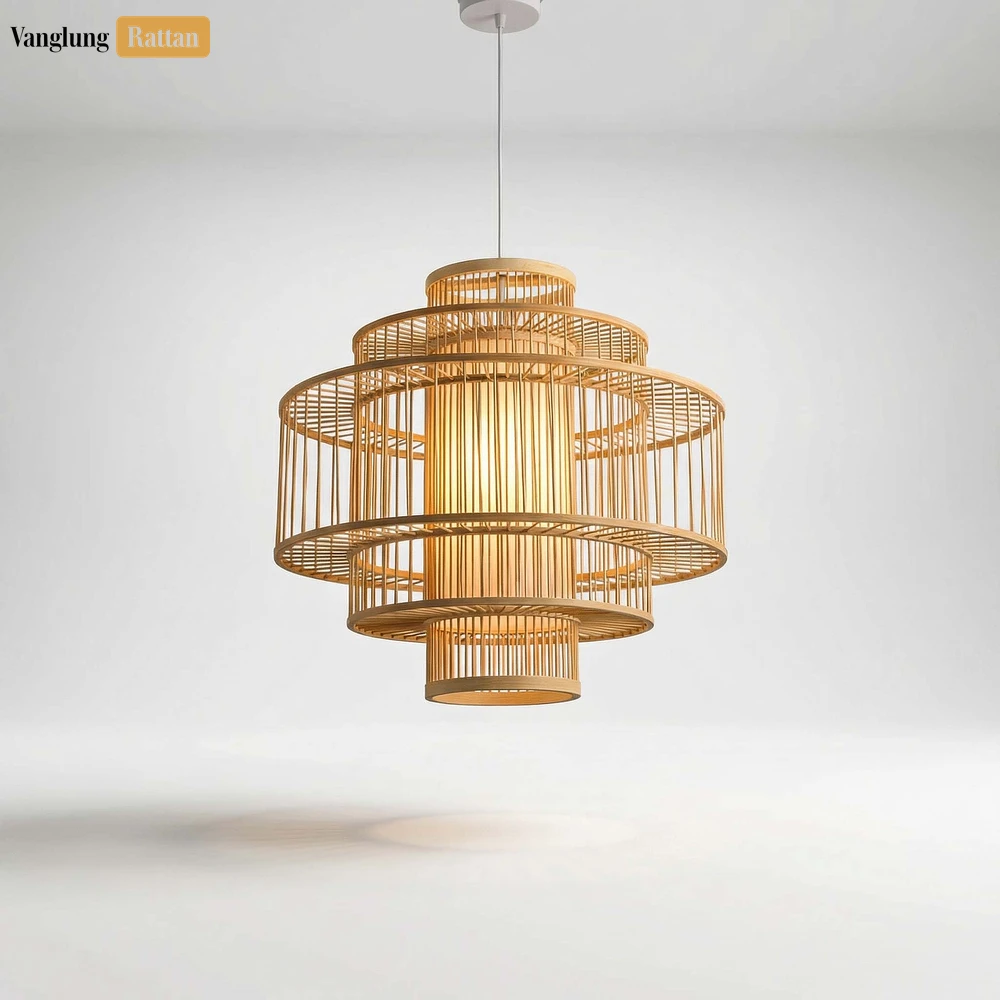 Wholesale Tiered Bamboo Lampshade - Architectural Pendant Shade for Hotel and Restaurant Use - LAB260111 - 🏨 Applications