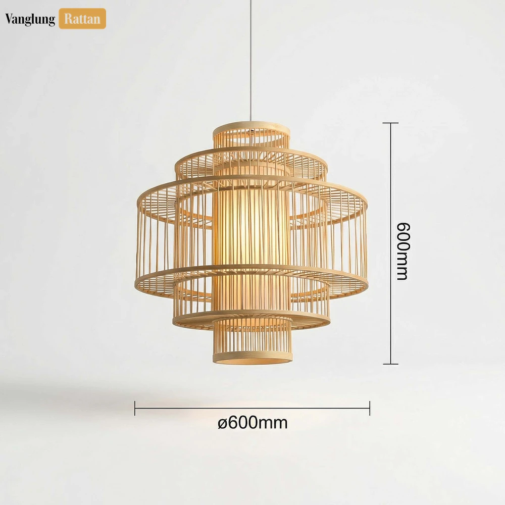 Wholesale Tiered Bamboo Lampshade - Architectural Pendant Shade for Hotel and Restaurant Use - LAB260111 - ✨ Product Highlights