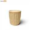 Luxury Cylindrical Wicker Handbag with Leather Lid - OEM handbag manufacturer Supply B2B-1.webp
