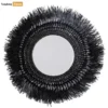 Modern Black Handwoven Seagrass Fringe Wall Mirror Frame Decor - Custom Luxury Lantern Factory - MI260105-1.webp