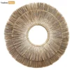Natural Handwoven Seagrass Fringe Sunburst Wall Mirror Decor - Custom OEM Product Manufacturer - MI260101-1.webp