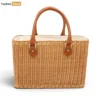Natural Wicker Basket Tote Bag with Leather Handles - Custom luxury handbag factory Wholesale - BG032010-1.webp