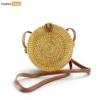 Wicker Round Natural Straw Rattan Crossbody Bag Leather Strap - Premium Fashion Bag Manufacturer - BG013010-1.webp