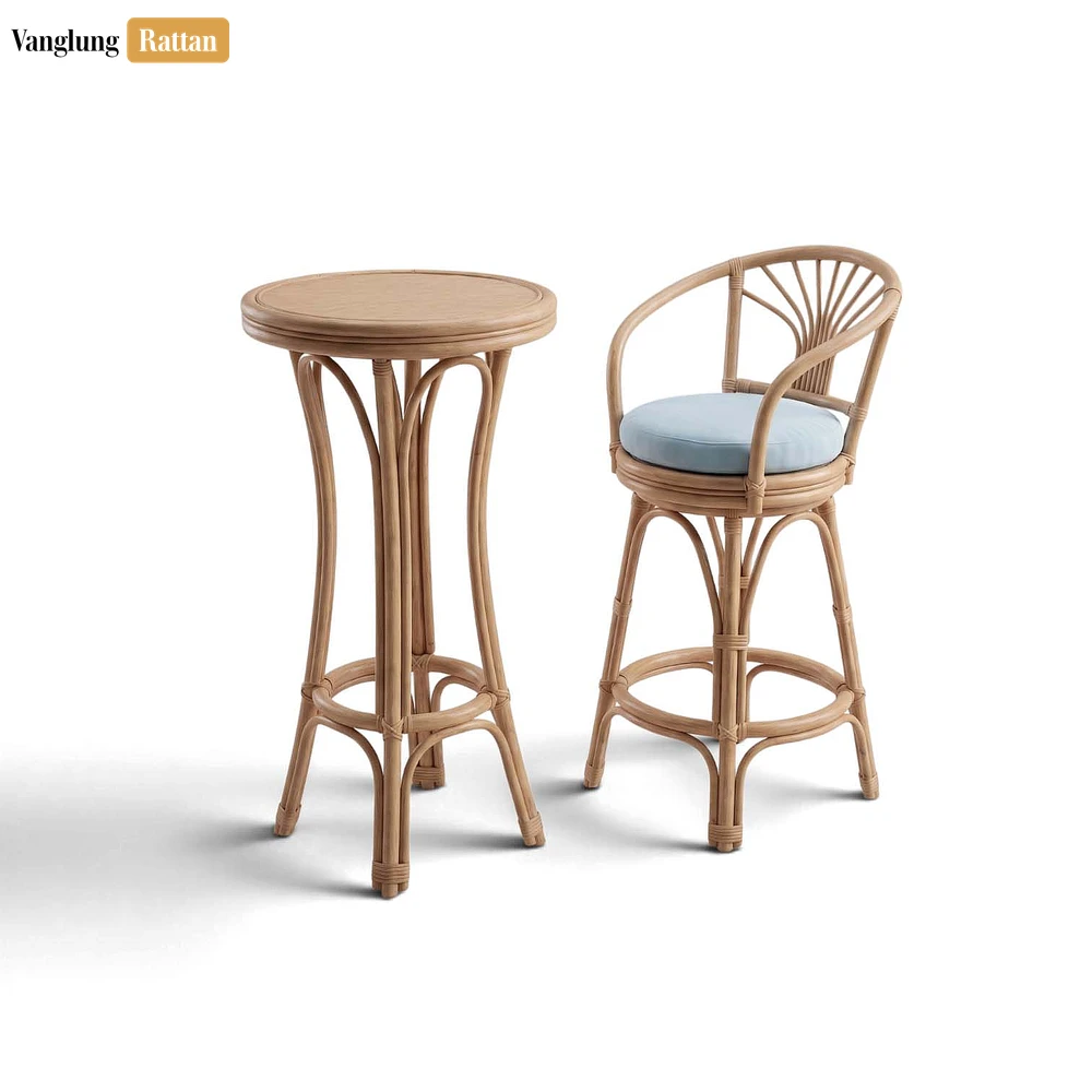 Boho Sunburst Back Rattan Bar Chair Decorative Bamboo Stool - ODM Product Manufacturer Factory - RAFU261002-2.webp