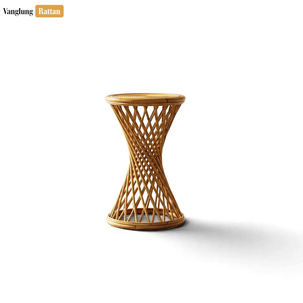Handmade Hourglass Rattan Bar Stool Decorative Chair - Custom OEM ODM Product Manufacturer - RAFU261001-1.webp