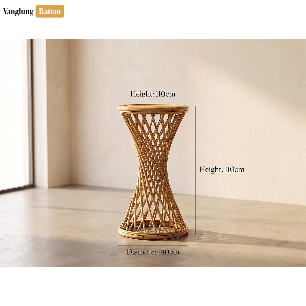 Handmade Hourglass Rattan Bar Stool Decorative Chair - Custom OEM ODM Product Manufacturer - RAFU261001-2.webp
