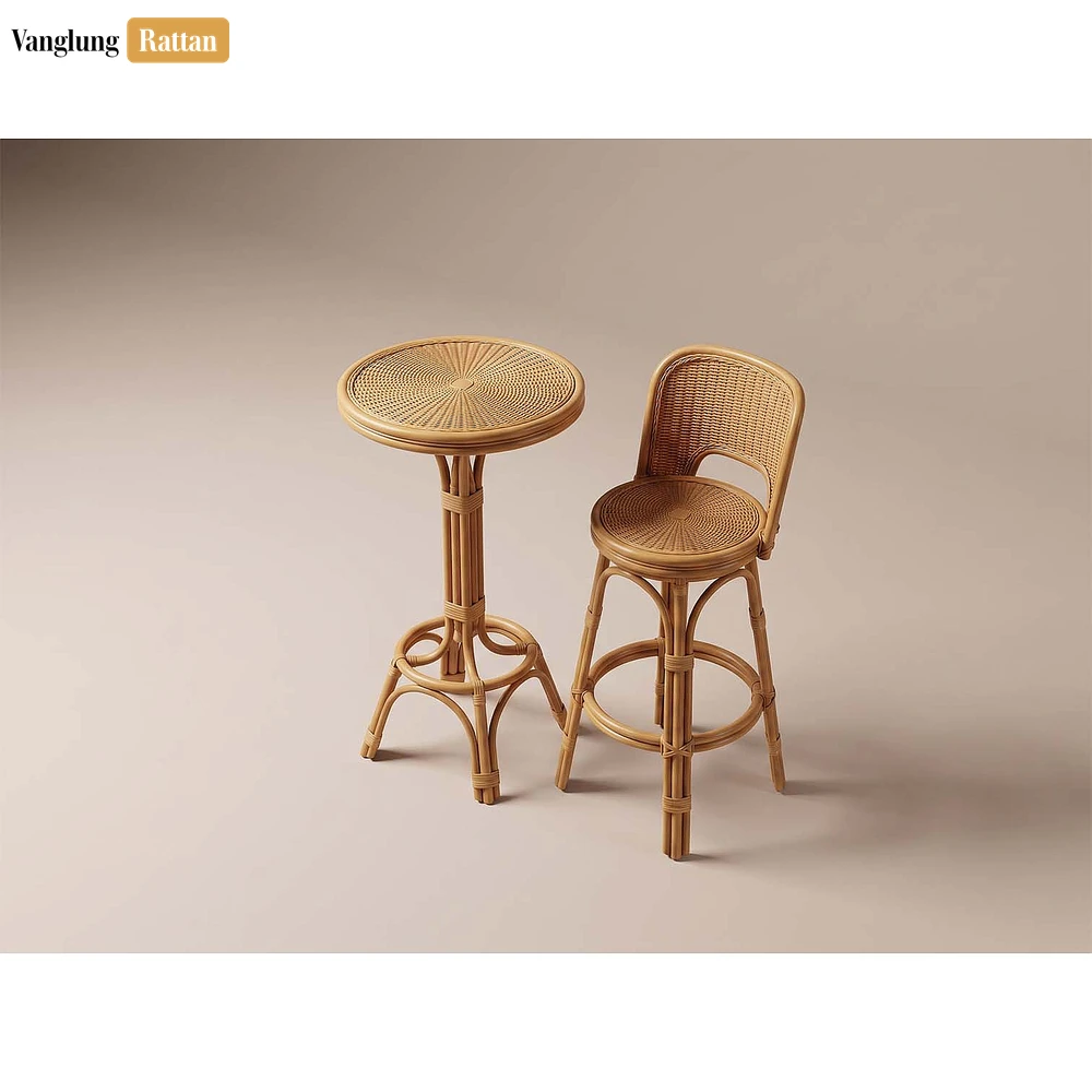 Modern Cutout Woven Rattan Bar Chair Decorative Bamboo Stool - OEM ODM Product Manufacturer Factory - RAFU261003-2.webp