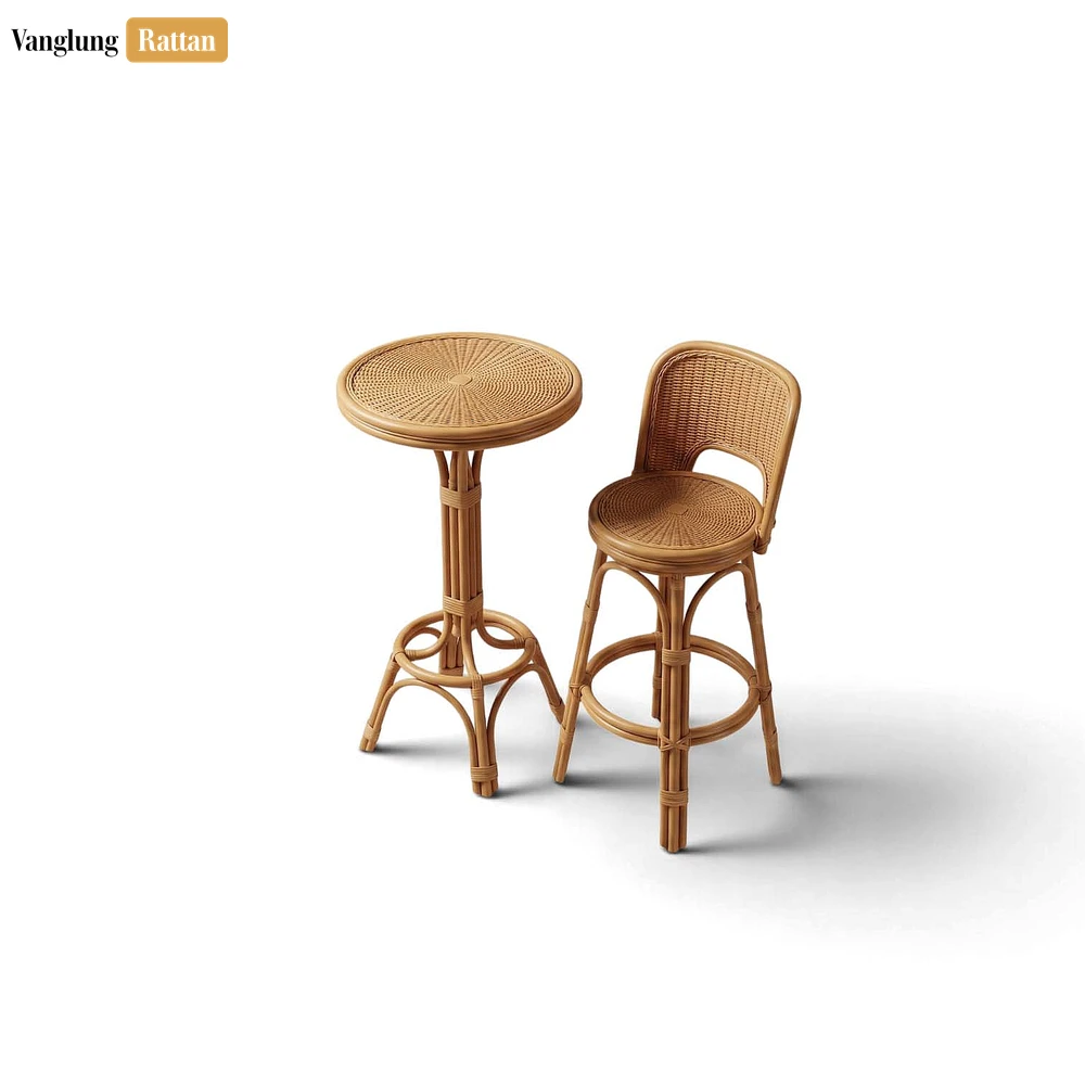 Modern Cutout Woven Rattan Bar Chair Decorative Bamboo Stool - OEM ODM Product Manufacturer Factory - RAFU261003 - 🛋️ Applications