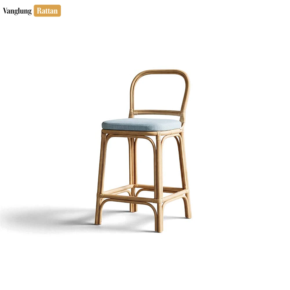 Handmade Woven Cane Webbing Rattan Bar Stool Decorative Seat - Custom OEM ODM Product Manufacturer - RAFU261006 - ✨ Product Highlights