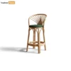Modern Fan Back Rattan Bar Chair Green Cushion Stool - OEM ODM Product Manufacturer Factory - RAFU261008-1.webp